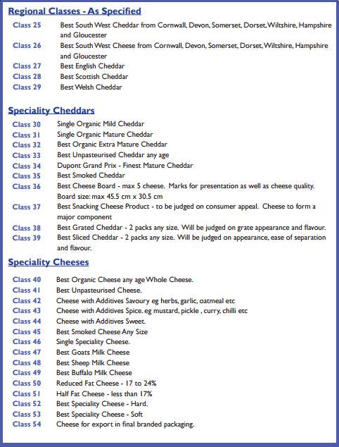 SWCheeseAwards's tweet image. Here's our list of all 75 classes at this year's Awards. For an entry form please call 01749 938044. #cheese #show
