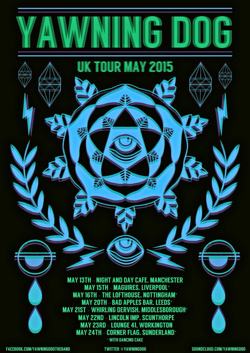 Yawning_Dog's tweet photo. MAY TOUR DATES, HITTING THE ROAD WITH @dancingcakeband WOOOO http://t.co/Pp8KLE2Z8n