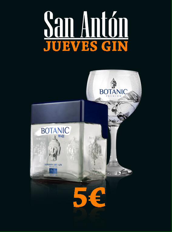 pubsananton's tweet photo. Hoy en Jueves Gin tenemos Botanic Premium a 5€!! Ven a disfrutarla con tu pareja y/o amig@s http://t.co/hYiu9glyRg