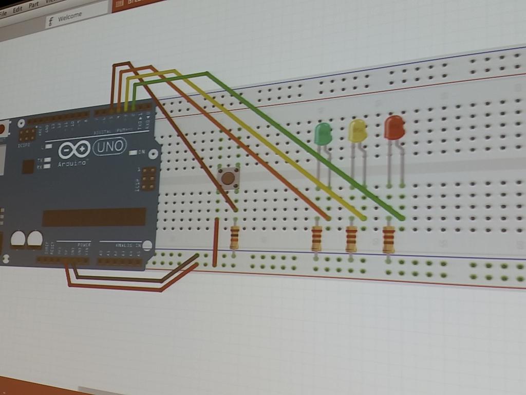 mikecosgrave's tweet photo. Arduino circuit diagram for this afternoons session of #dhty @UCC http://t.co/Dp9Cl6sqGW