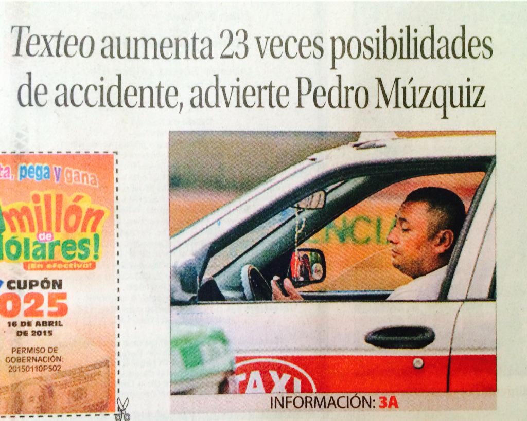 VialidadXalapa's tweet image. “@notexteo: #Textear# aumenta riesgo de accidentes. #NoTexteo @VialidadXalapa @aleydagatell @HPonce_ @americozuniga http://t.co/zhd8PVZKNu”