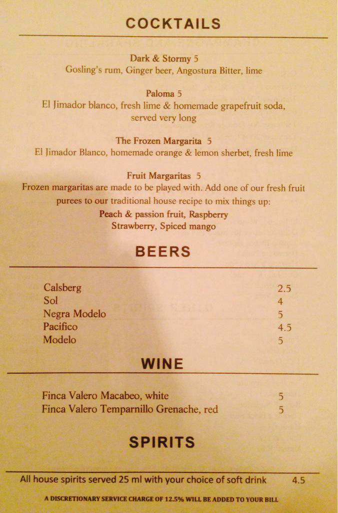 CasaNegraLDN's tweet photo. Menu in the playroom tonight couldn't be hotter! @billyclark_ spinning some beats while you sip on £5 margs! Winning http://t.co/sHS1aS9Ss6