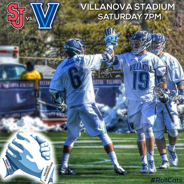 NovaLacrosse's tweet photo. Come out to this Saturday's game to support @TheDrewFund #drewstrong #rollcats http://t.co/yoFlXYy1Mr