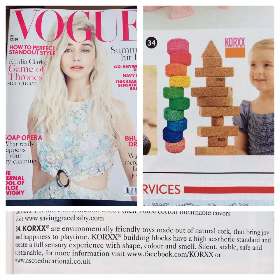 Our KORXX building bricks are featured in the latest edition of <a href="/BritishVogue/">British Vogue</a> in the Royal Nursery Section!
