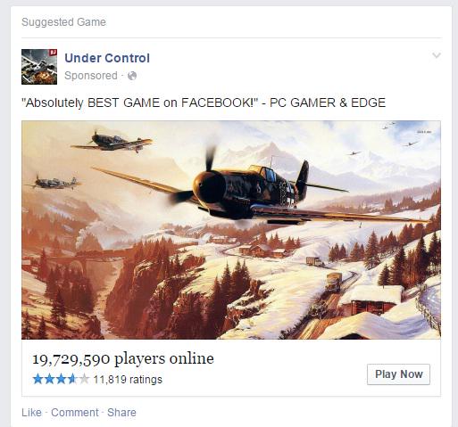 BdenOudsten's tweet photo. @pcgamer Seems some company is using your name to market their product... Unless you started reviewing facebook apps? http://t.co/CYWXHDmw2n