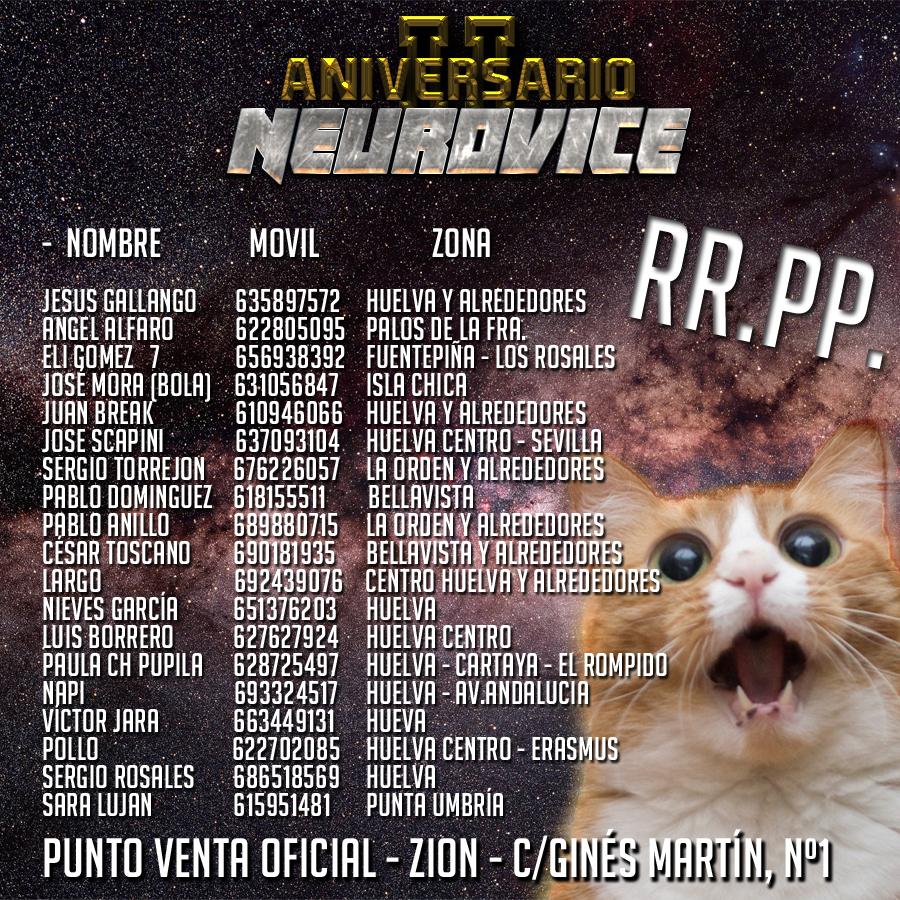 NEUROVICE's tweet photo. Aquí dejamos una imagen con todos los RR.PP! http://t.co/gcKOca3u6Z