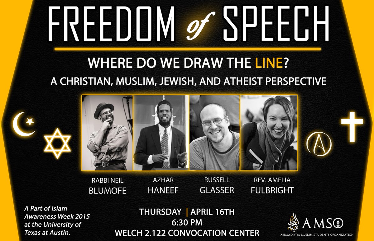 TexasAMSO's tweet photo. Today is our #FreedomofSpeech event at @UTAustin, featuring an interfaith panel. Don't miss out! #Islam #Awareness http://t.co/uhkMohjNJK