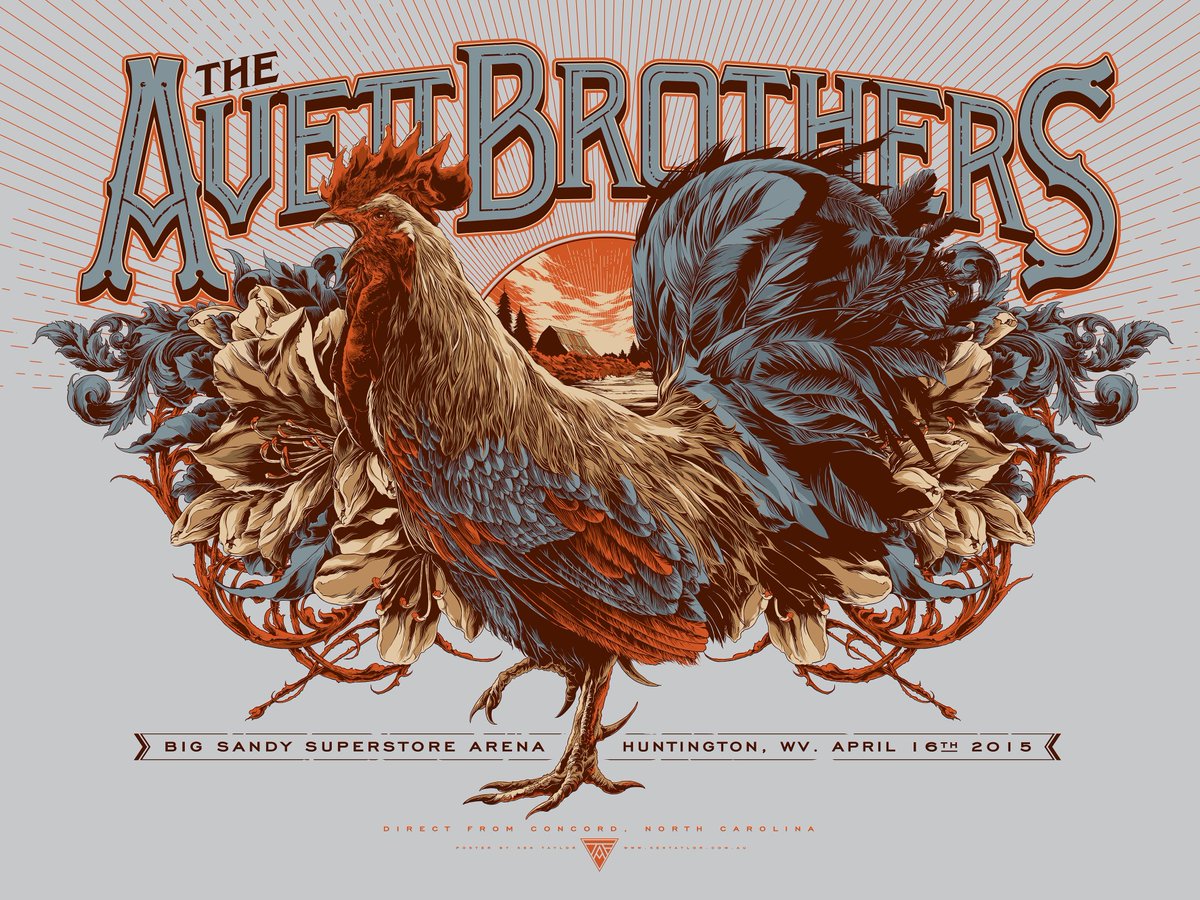 theavettbros's tweet photo. Tickets still available for tonight's show at @BigSandyArena: http://t.co/QptPB5j8CC. Event poster by Ken Taylor. http://t.co/xRH6KjWf66