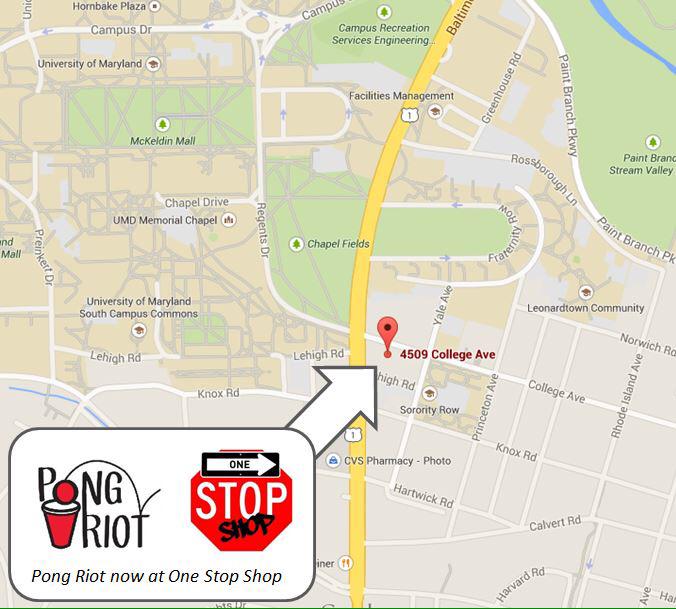 PongRiot's tweet photo. Now you can pick up #pongriot at @1stopumd #beerpong #UMD #terps http://t.co/JWTNV8kl9y