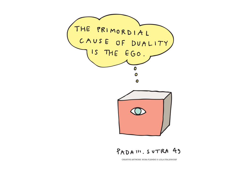 CartooningWith's tweet photo. The #primordial cause of #duality is the #ego. #Pada III #Sutra 49 http://t.co/VpRDL6Fb3u