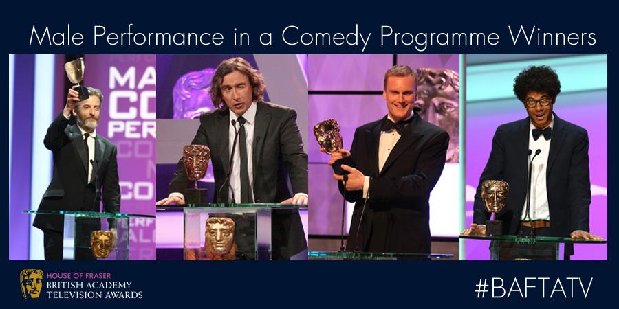 BAFTA's tweet photo. Great comedy #BAFTATV winners: @RichardAyoade, @DarrenJBoyd, #PeterCapaldi &amp; #SteveCoogan - who will win this year? http://t.co/IJZESDrWbn