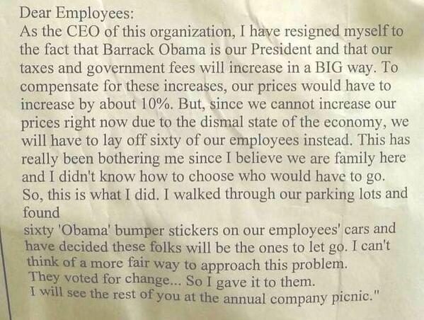 CloydRivers's tweet photo. The best layoff letter ever. Merica. http://t.co/a4RCUdSJyi