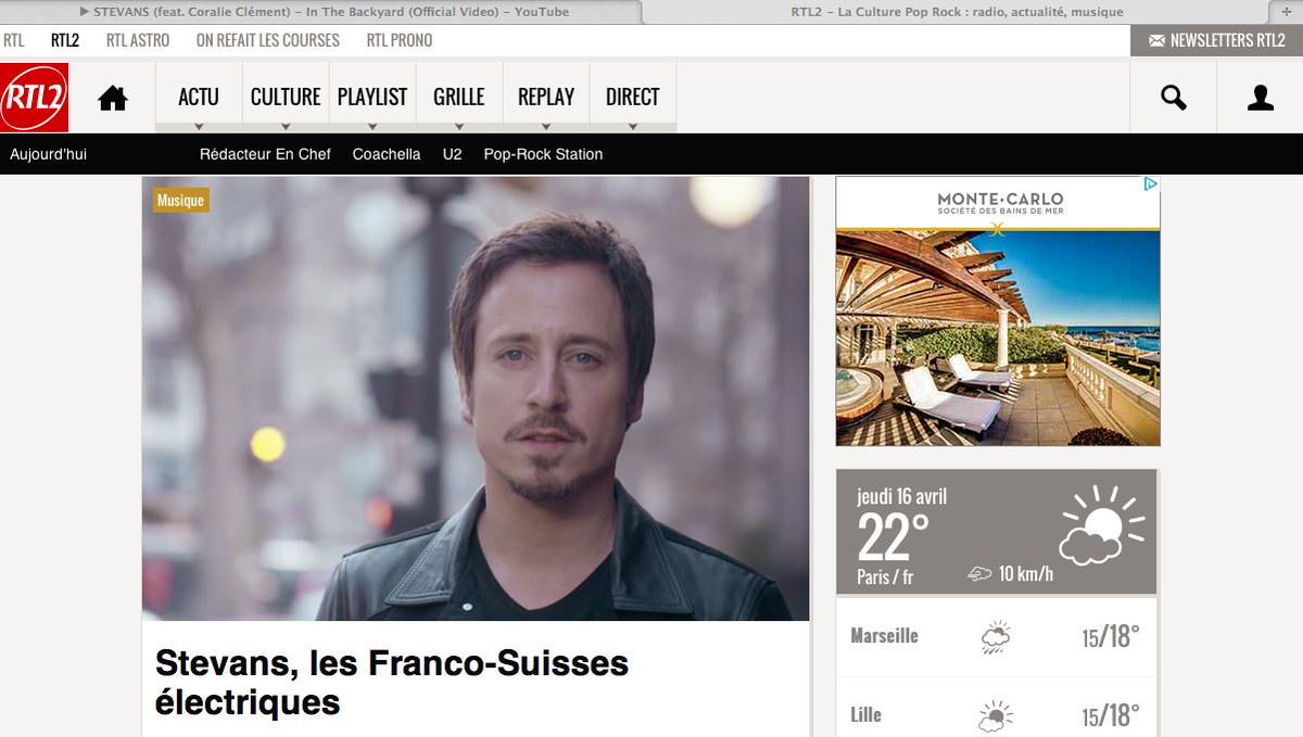 brunoguillen_IP's tweet photo. @stevansgroup en homepage @RTL2officiel, un artiste @IpanemaMusic à suivre  #ByIpanema @AgenceIpanema http://t.co/tOaoe9sT2V