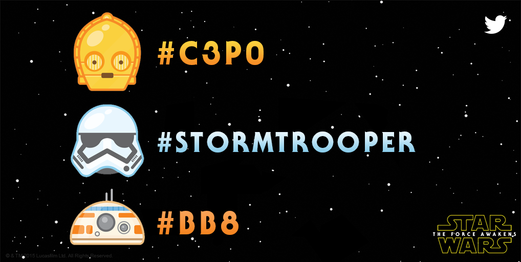 #TheForceAwakens #StarWarsEmojis #C3PO #StormTrooper #BB8