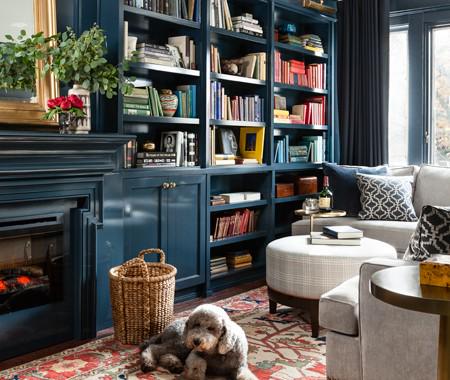 HouseandHome's tweet photo. Another blue room we <3: This cosy home library by @meredithheron http://t.co/t28WXGTVHJ #HHdecorating http://t.co/5yxhyhTnEA
