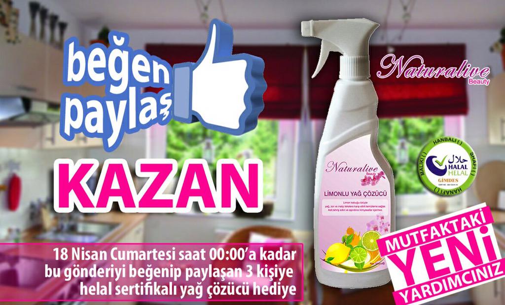18 Nisan'a kadar RT'leyen 3 takipçimize helal sertifikalı Doğal Yağ Çözücümüz hediye!