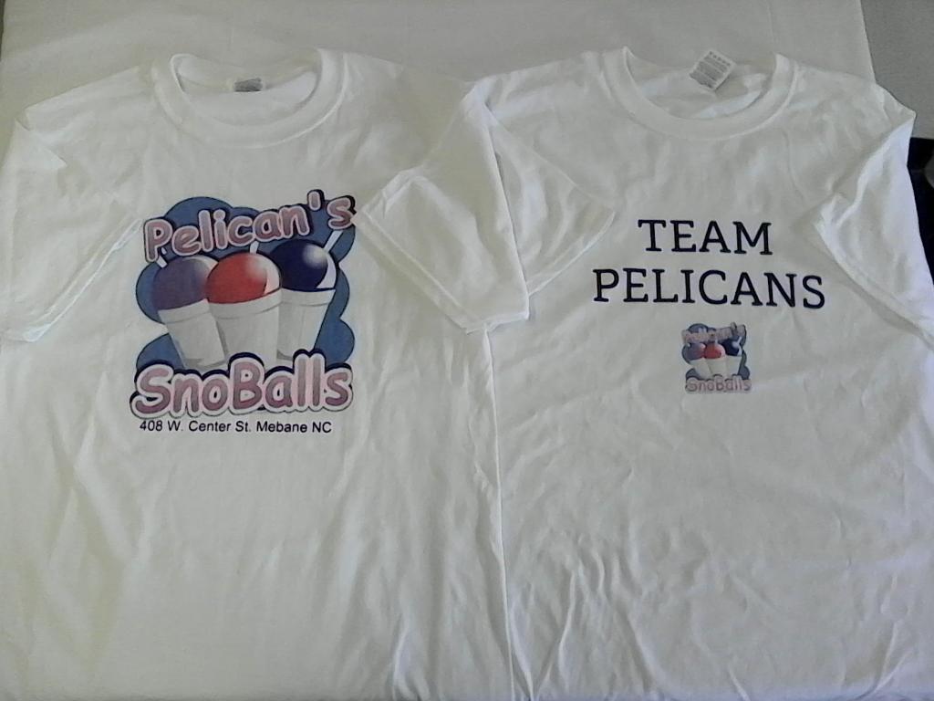 MebanePelicans's tweet photo. Pelicans t-shirts are now available!!! Free regular size ($3.00) snowball with every shirt order!!! http://t.co/HguJyMG6Gh