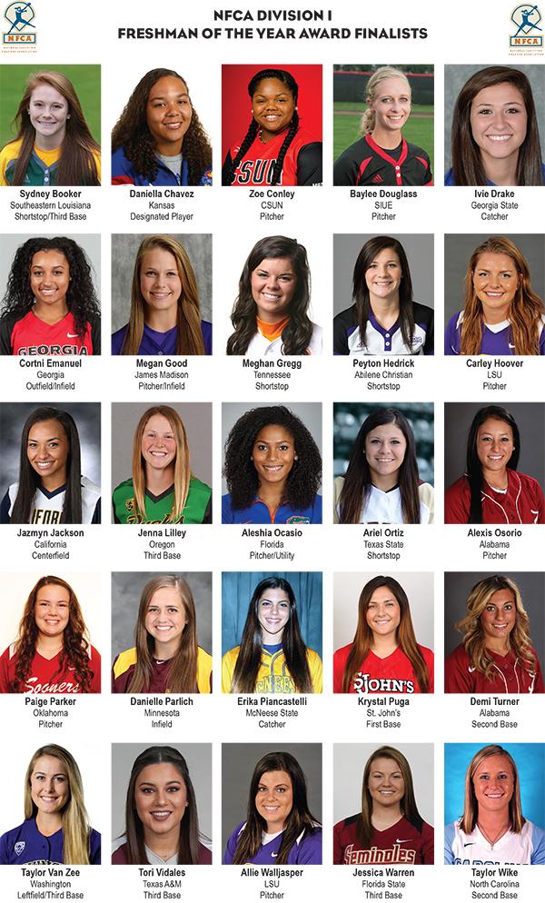 NFCAorg's tweet photo. Top 25 Finalists for NFCA DI Freshman of the Year Announced http://t.co/ZmHaasgKBf http://t.co/TWYVK1Snta