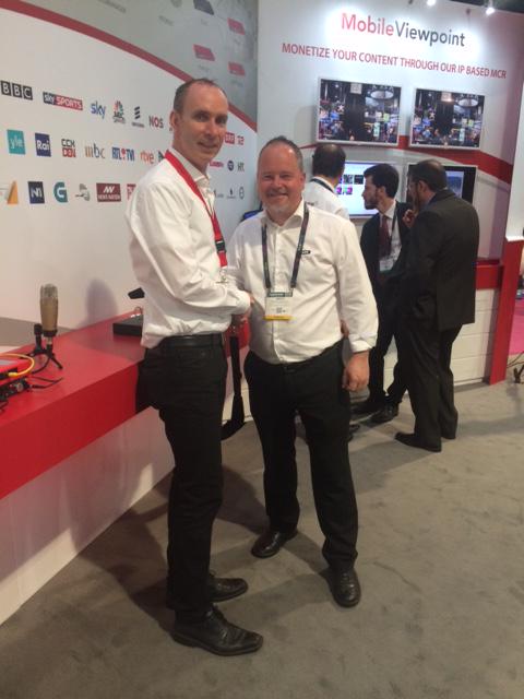 MobileViewpoint's tweet photo. #DanishRadio uses 6 #WMTlive #AudioReport codecs. They paid us a visit. Much appreciated! #TeamMVP #NABshow #C2807 http://t.co/BhB2ifoFOt