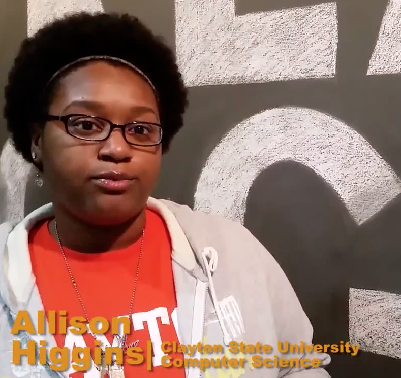 CodeblackCampus's tweet photo. Meet Allison Higgins from #Atlanta. She's one of the shining stars from last week's #ICEHack by @UNCF & @Qeyno! http://t.co/aMDlo76ynC