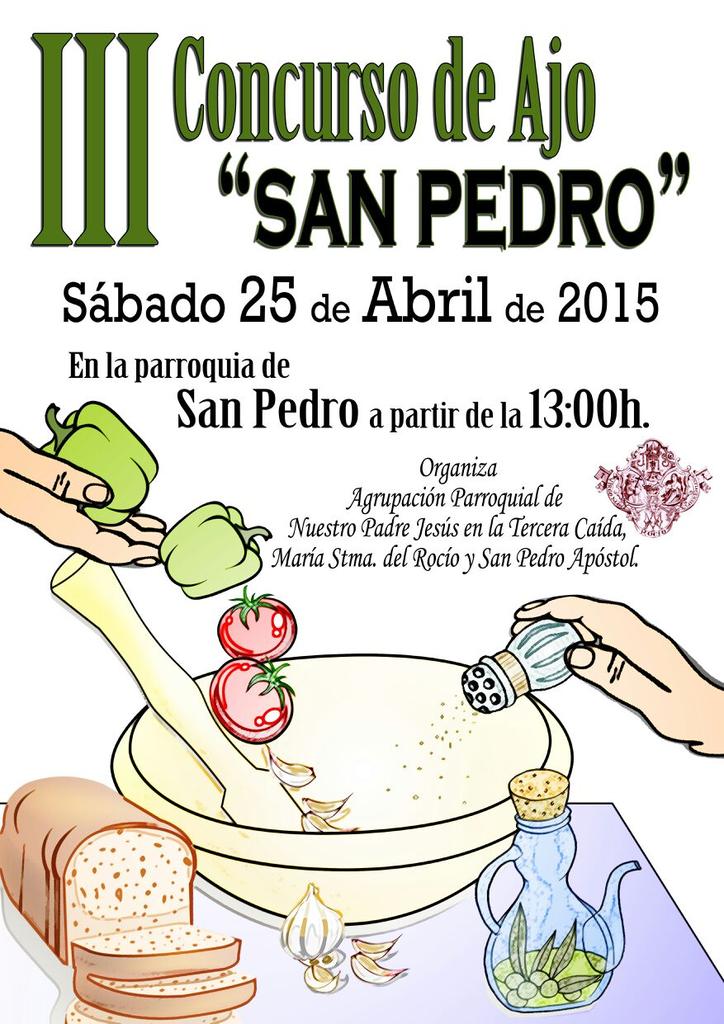 terceracaidasan's tweet photo. El próximo Sábado 25 no os olvidéis de venir con vuestros familiares y amigos al III Concurso de Ajo "San Pedro" http://t.co/2t1Jf92jT1