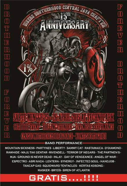 SragenGaul's tweet photo. "@RivendellHc: Bikers brotherhood aniversary 15 , 25/26 april di technopark sragen, gratis . Let's go hardcore! http://t.co/uL4RNiLaK7