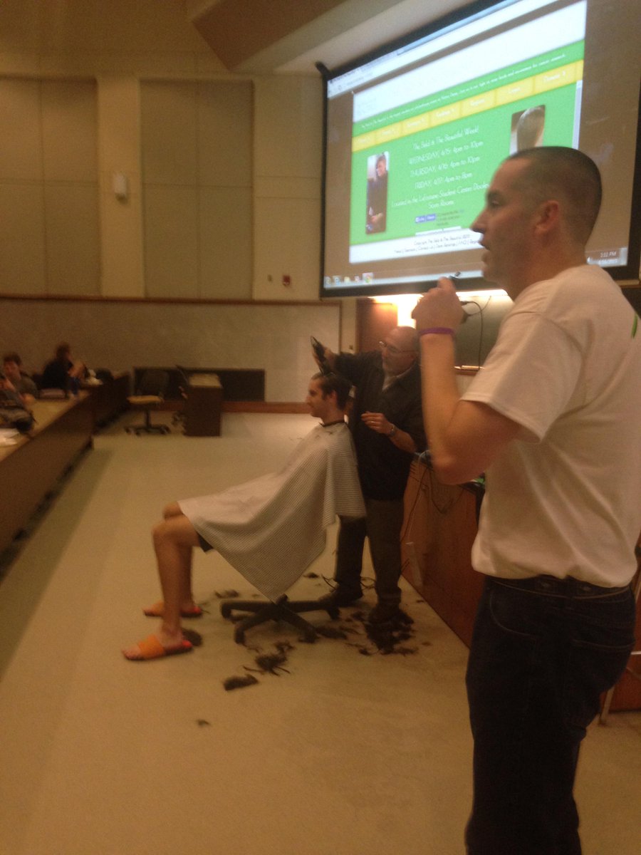 Shout out to Dr. David Veselik for shaving his head during class and getting other students to follow his lead!