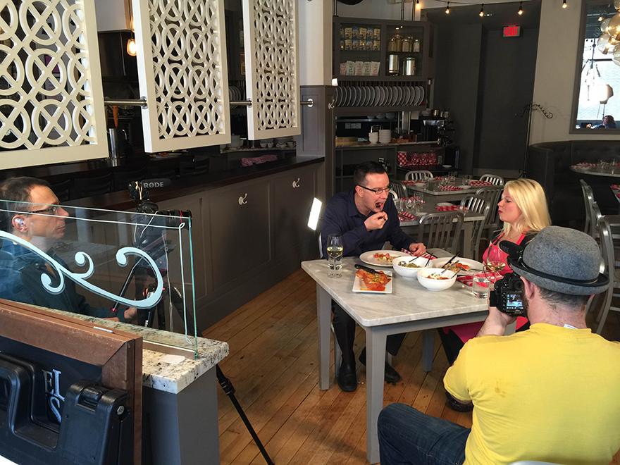 YurViewNE's tweet photo. Eating Italian in the morning? @NickRabar says "you bet" when taping @Rosalina_RI #Chef2Go @SalimIam http://t.co/jWBQBNRgzb