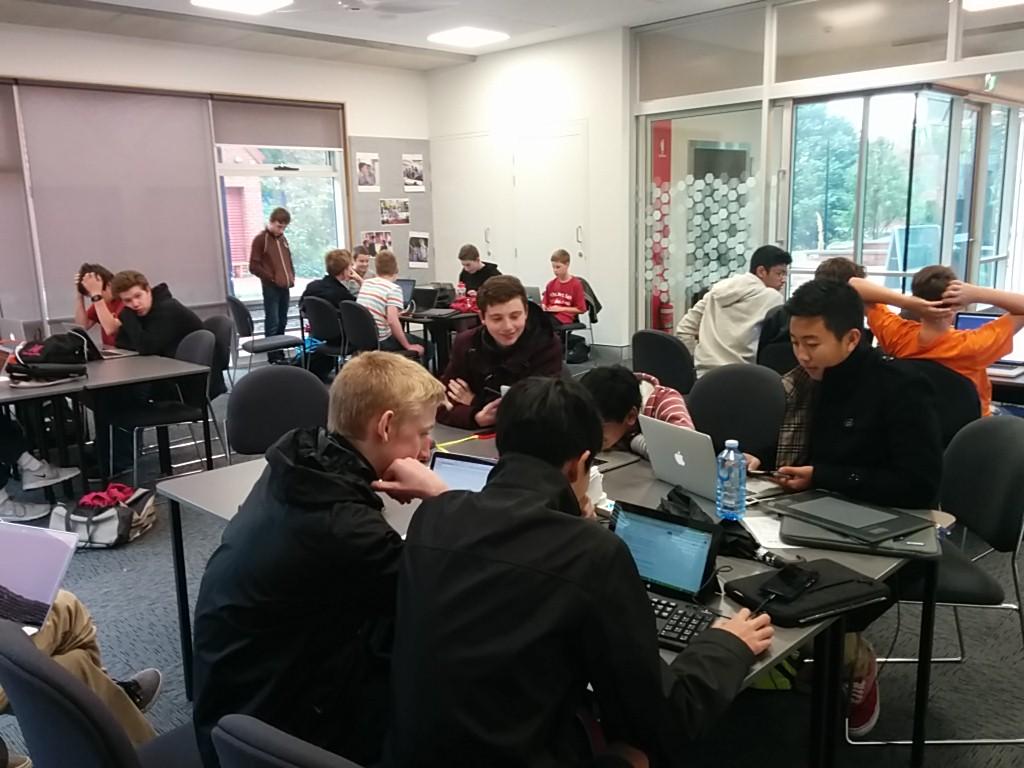 TactileDev's tweet photo. And the #hacking is underway. #HSHACT #cbrin @hact_io http://t.co/McU3UQ9K1h
