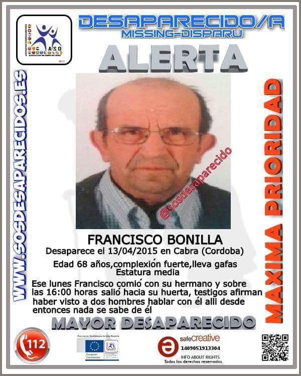 guardiacivil's tweet photo. Ayúdanos a encontrar a Francisco, #desaparecido en Cabra #Córdoba. Si le ves llámanos al 062.
Tu RT tambien ayudará http://t.co/hUtQjPp95A