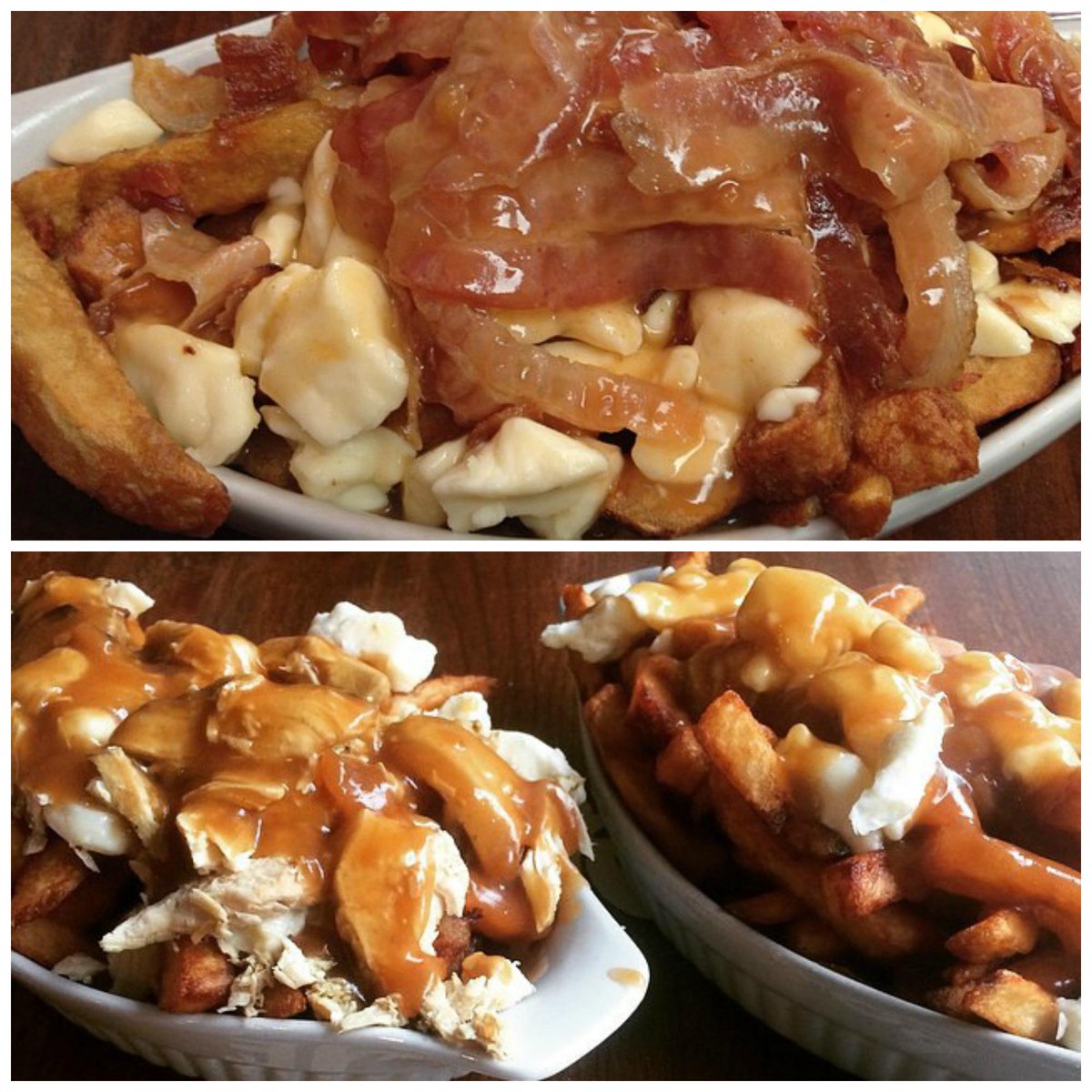 montrealpoutine's tweet photo. Plutôt 2 pattes (Poulet) ou 4 pattes (Bacon)? #PoutineArmy http://t.co/sck92iffwV