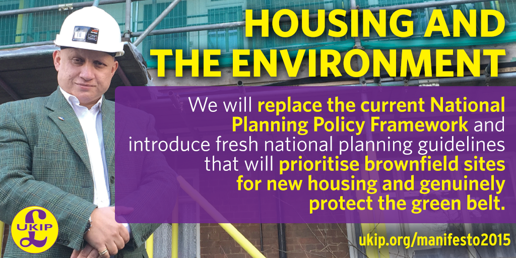 UKIP's tweet photo. #UKIP proposes a Brownfield revolution to help tackle the housing crisis. Find out more here: http://t.co/RmGlMnfC8P http://t.co/Nkx9aTgK2Y