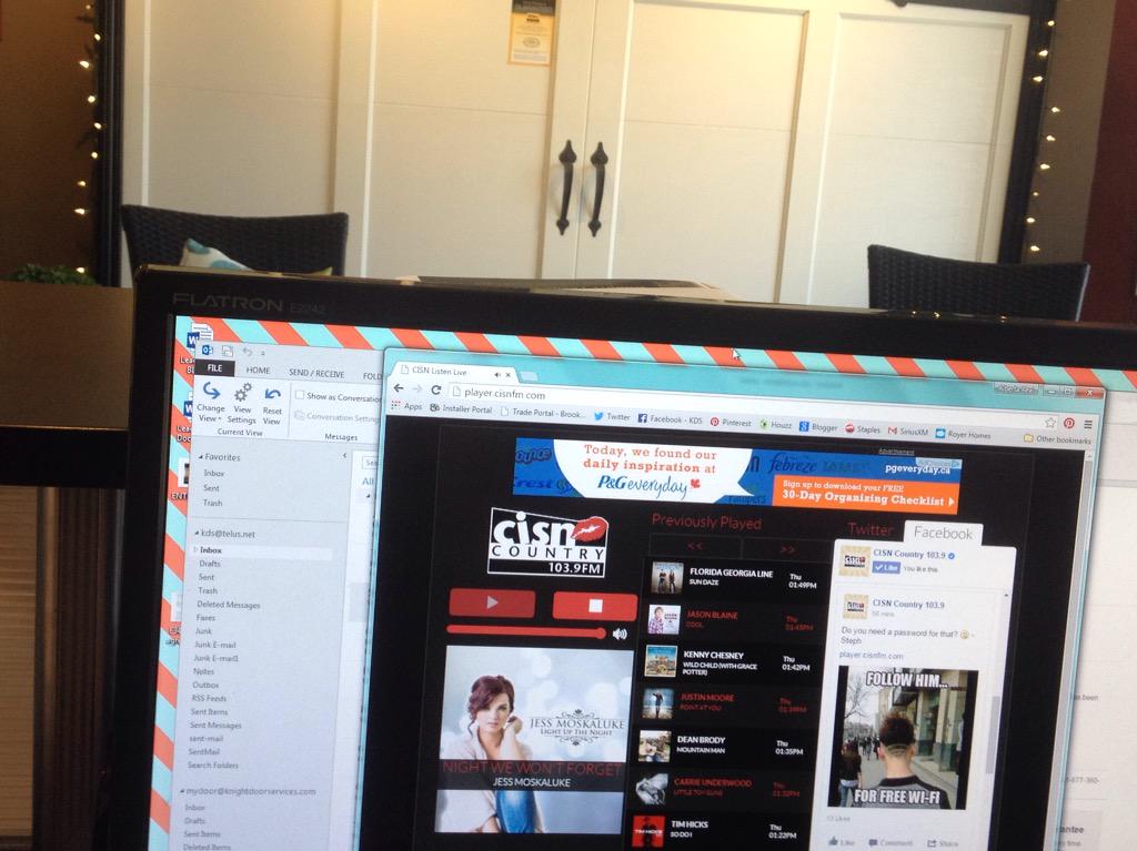 Jus a little CISN to get me through the afternoon lull #worklife <a href="/CISNCountry/">CISN Country 103.9</a>