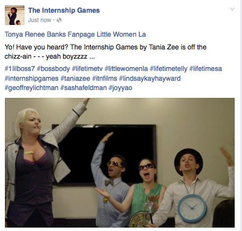 InternshipGames's tweet photo. #internshipgames by #taniazee see new posts on Movie Fan Page @tonyabanks #lifetimetv #littlewomenla #lwla #1lilboss http://t.co/uF7fZXlYDQ