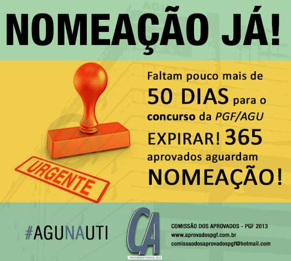 <a href="/DepSostenes/">Sóstenes Cavalcante</a> concurso expirando ajude-nos a agendar uma reunião junto ao MPOG! #AprovadosPGF