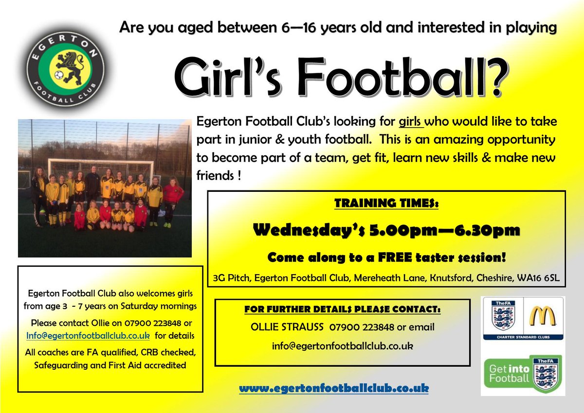 NEW PLAYERS always welcome to join our GIRLS teams for the coming season Contact Ollie 07900223848 #Knutsford
