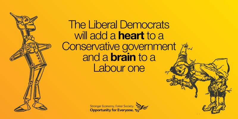 LibDems's tweet photo. Liberal Democrats will stop Britain from lurching to the left or right #GE2015 #BBCDebate http://t.co/fDUz7RChEz