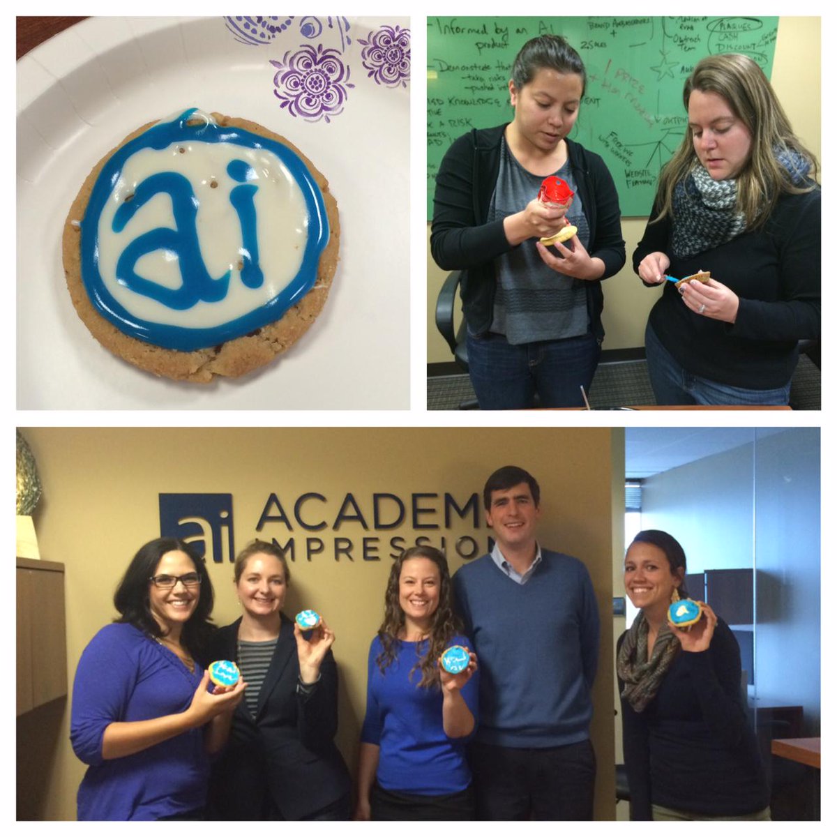 academicimpress's tweet photo. Birthday celebrating today involved wearing blue and decorating cookies for an afternoon snack! #cheersai http://t.co/j4ytFKplly