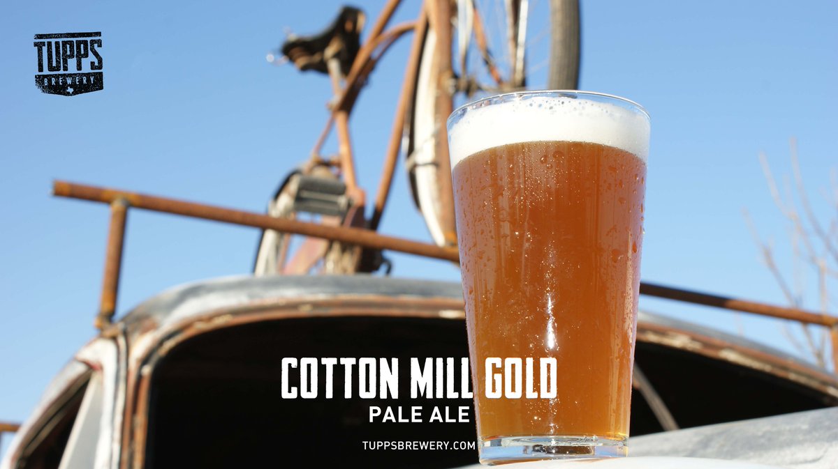 TuppsBrewery's tweet photo. Here's to Thursday, the next best thing to Friday. TUPPs Cotton Mill Gold Pale Ale #ThirstyThursday #beerisnear http://t.co/p47VnJ0HbD