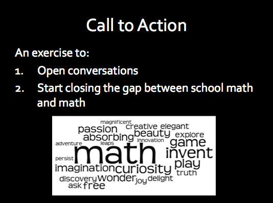@TracyZager ’s CALL TO ACTION #shadowcon15 #NCTMBoston