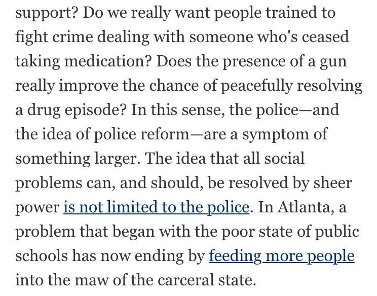 ATLOrganizing's tweet photo. "The Myth of #Police Reform," from @TheAtlantic; how our society criminalized everything. #BlackLivesMatter #APS http://t.co/s4f3stYzQF