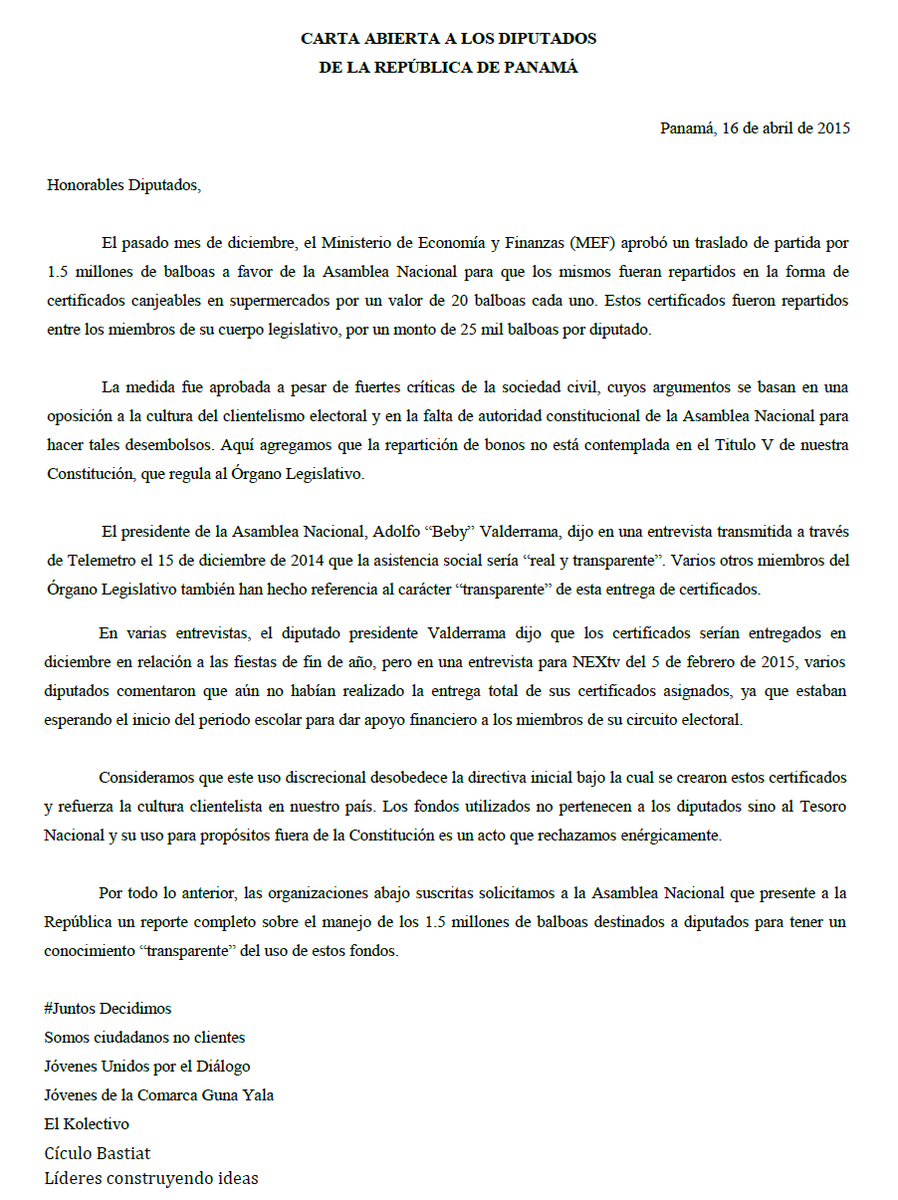 freddypitti's tweet photo. Utiliza el HT #RindanCuentas y exige a los diputados que informen sobre uso de bonos navideños. http://t.co/Be144tObwv