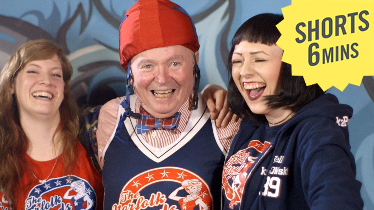 Channel4's tweet photo. Watched #MenInPubs? 77 y/o Ross meets Roller Derby girls in a pub in this #DrinkingWith Short: http://t.co/v02bs7pZuj http://t.co/4LYfk590uJ