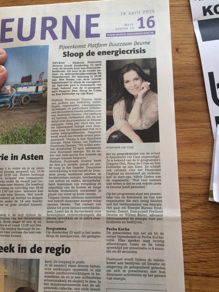 ducafedeurne's tweet photo. Goede promotie in @weekbladdeurne , voor as donderdag. Praat mee over duurzame energie ! http://t.co/uIthJTd2LQ