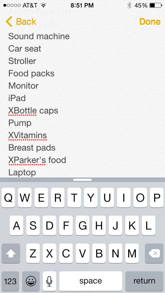 LifeofaNewMama's tweet image. Check out this #packlist... What used to say bikinis and lingerie now says... You know what's up @hollyloumurphy