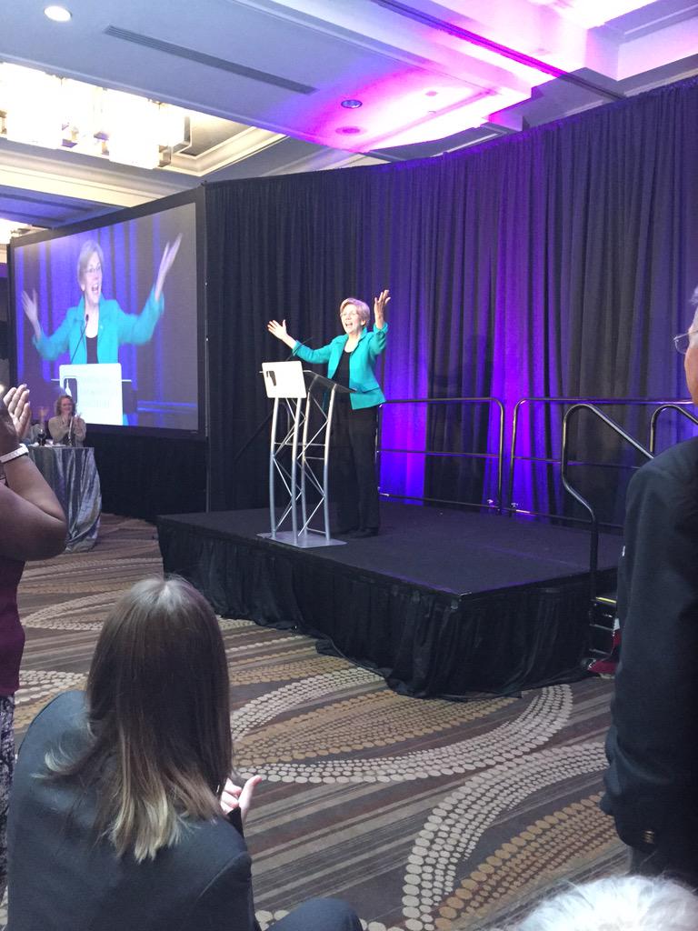 Inspiring keynote by Elizabeth Warren.