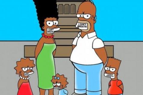 Le_NouvelObs's tweet photo. Les #Simpson deviennent noirs pour dénoncer la violence policière  >> http://t.co/kmpCzJrx9w http://t.co/PW0qTquvM8