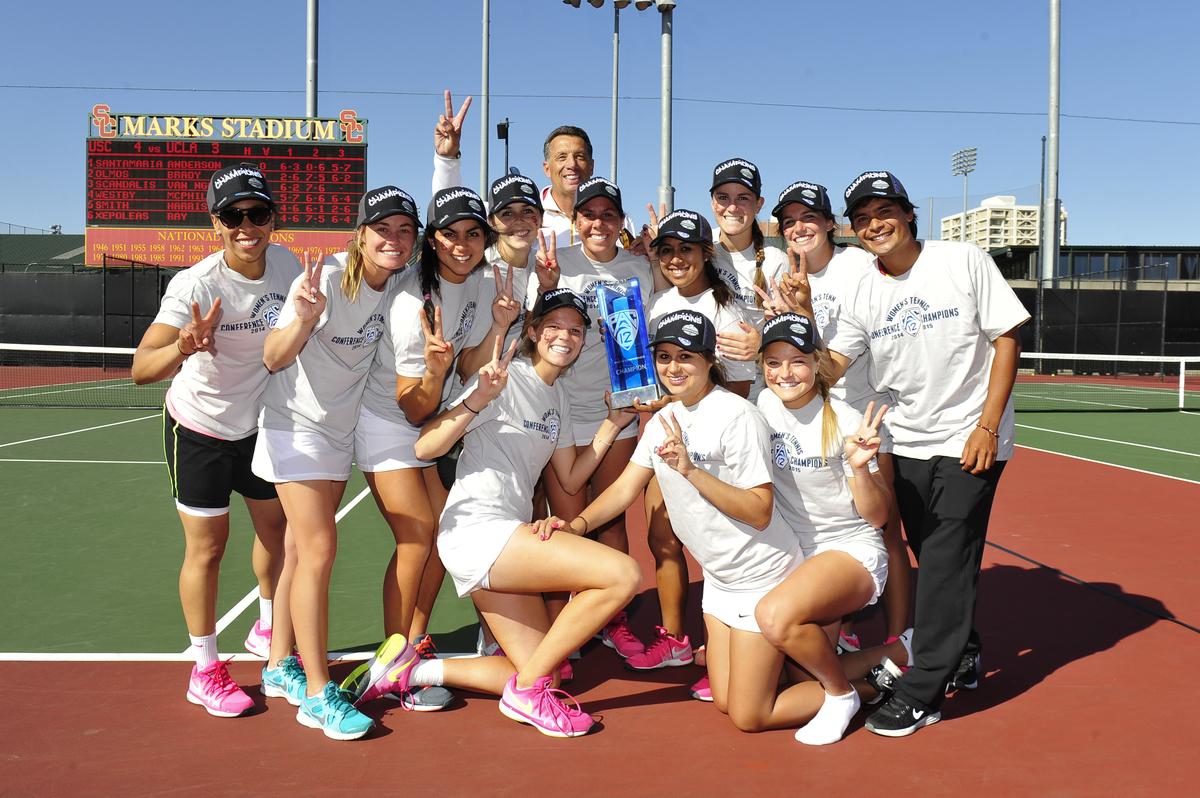 USC_Athletics's tweet photo. Undefeated Pac-12 champion @USCWomensTennis! #FightOn http://t.co/YTprCjZpGh