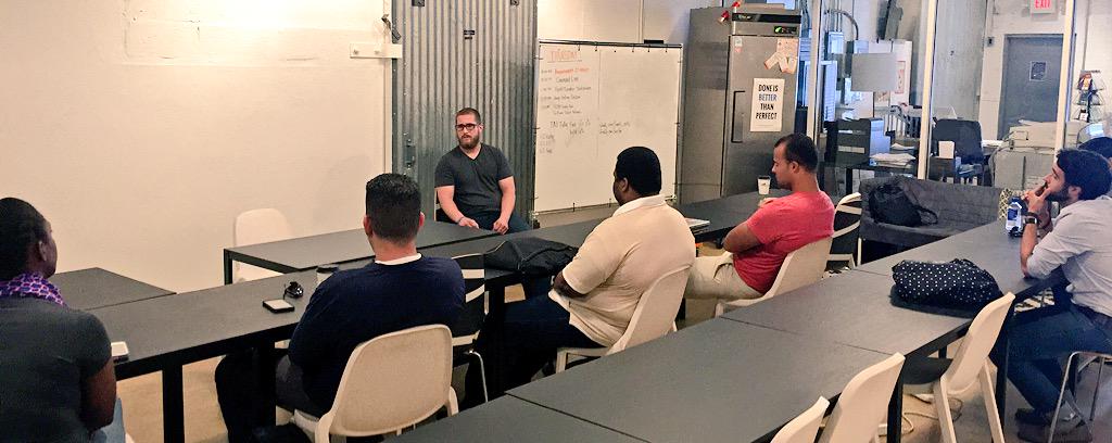 wyncode's tweet photo. While you were asleep, Wyncode grads were at #WynWork getting job support from grads! Thanks @marknatera @StiltMedia http://t.co/HU2hD1Hf8V