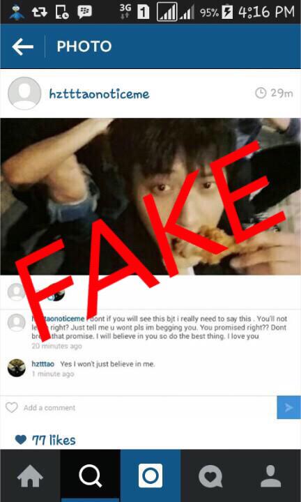 TAO_Guardian's tweet photo. This pic is FAKE. That is not TAO!! And that ins account is wired. PLZ STOP spreading the rumor. http://t.co/SGqDXXRT5r